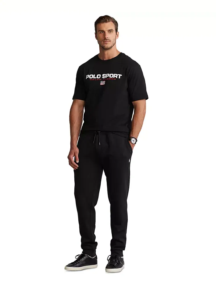 Мужские утепленные спортивные брюки Big & Tall Double-Knit Jogger Pants Polo Ralph Lauren — изображение 4 из 4, черный