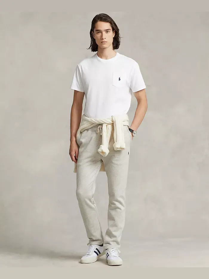 Мужские флисовые спортивные брюки Signature Fleece Sweatpant Polo Ralph Lauren — изображение 4 из 5, стриженый