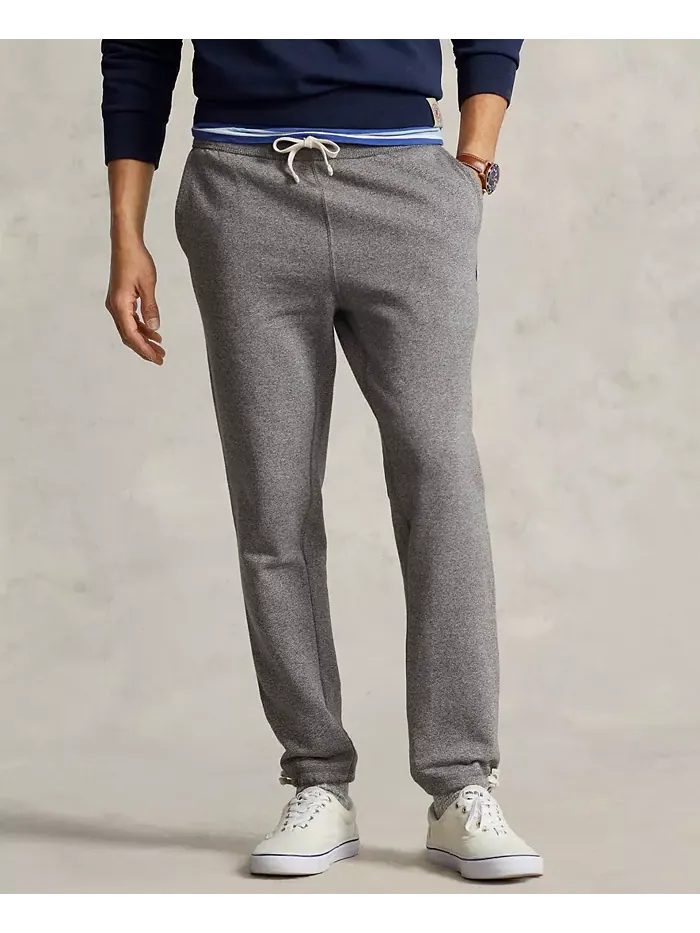 Мужские флисовые спортивные брюки Signature Fleece Sweatpant Polo Ralph Lauren — изображение 1 из 4, серый