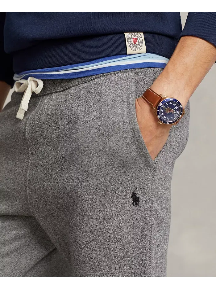 Мужские флисовые спортивные брюки Signature Fleece Sweatpant Polo Ralph Lauren — изображение 3 из 4, серый