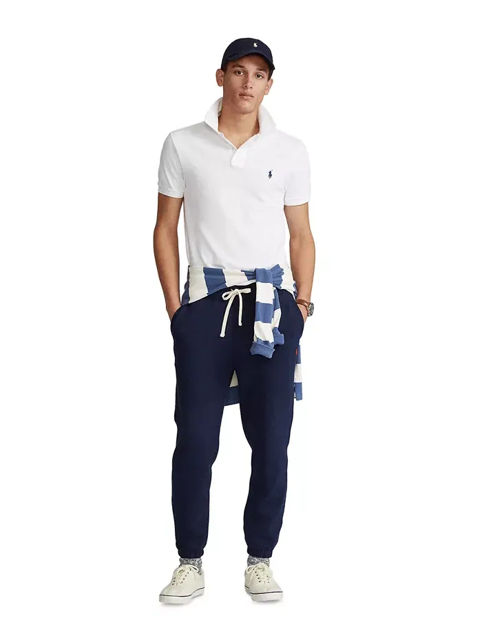 Мужские флисовые спортивные брюки Signature Fleece Sweatpant Polo Ralph Lauren — изображение 10 из 11, темно-синий