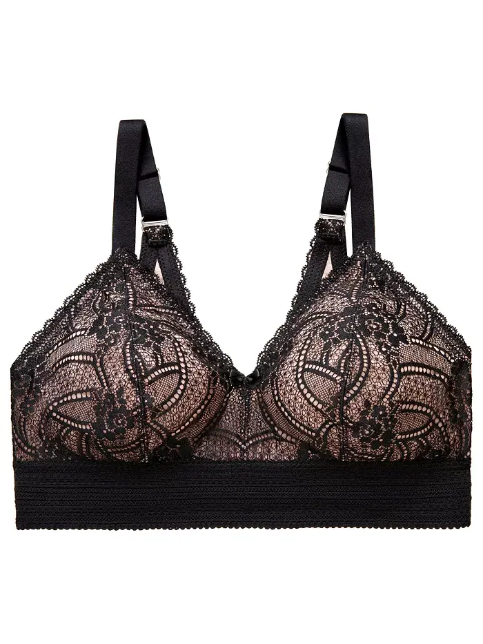 Плюс сайз бюстгальтер-бралетт Bramour Gramercy Luxe Lace Wireless 7012 для полных женщин Glamorise — изображение 4 из 8