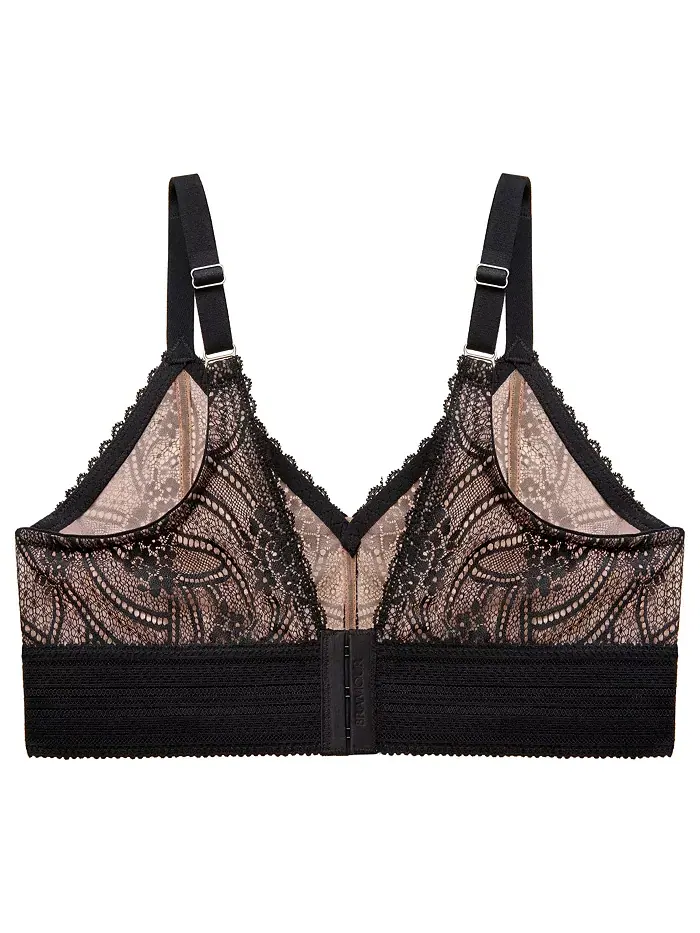 Плюс сайз бюстгальтер-бралетт Bramour Gramercy Luxe Lace Wireless 7012 для полных женщин Glamorise — изображение 5 из 8