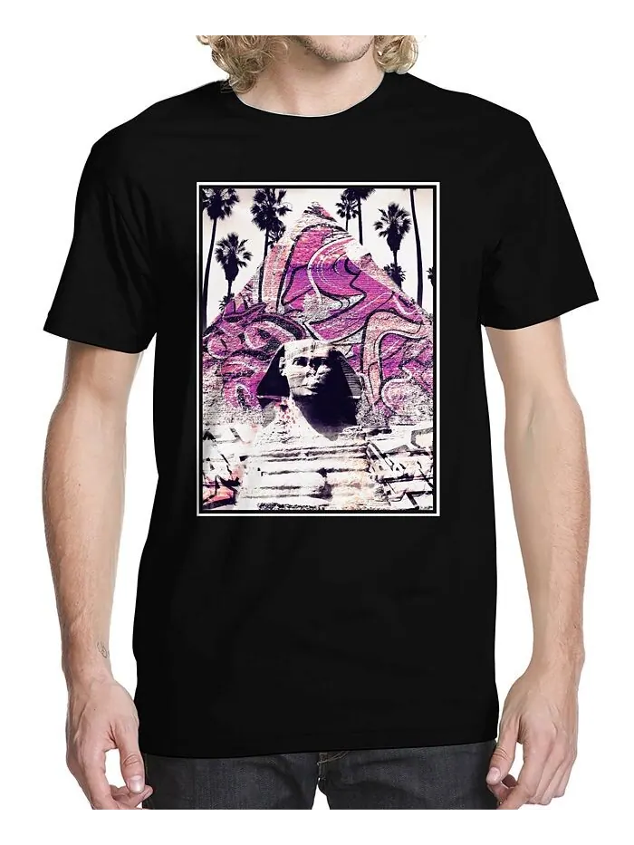 Мужская футболка с рисунком Trip to Egypt Buzz Shirts — черный
