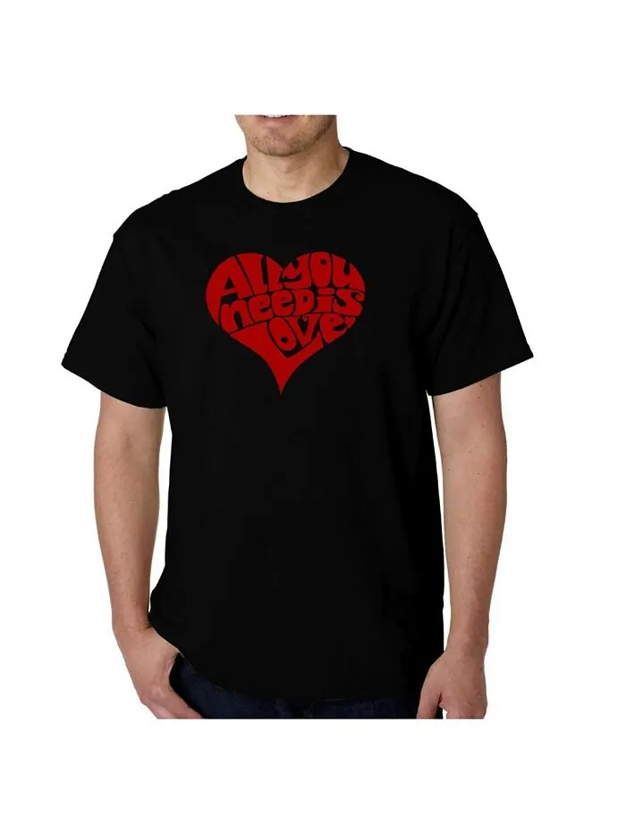 Мужская футболка с надписью All You Need Is Love Word Art LA Pop Art — изображение 1 из 2, черный