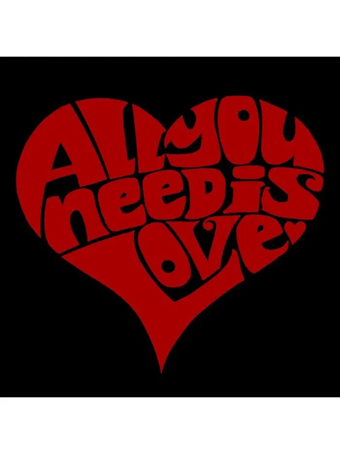 Мужская футболка с надписью All You Need Is Love Word Art LA Pop Art — изображение 2 из 2, черный