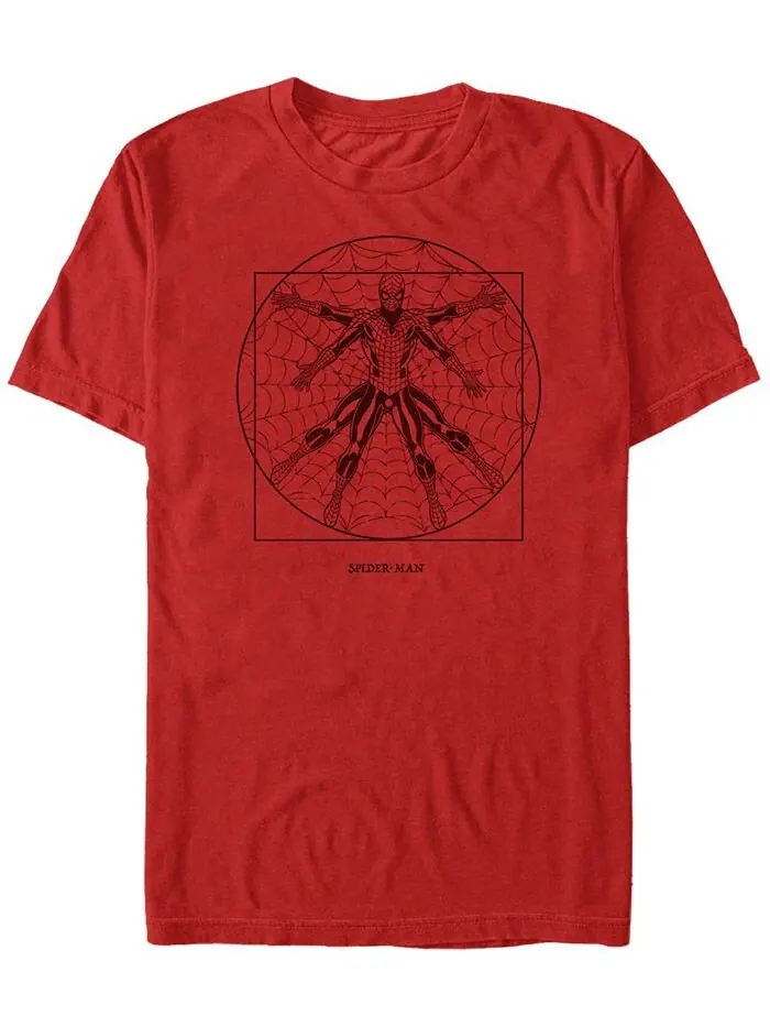 Мужская футболка с коротким рукавом и круглым вырезом Vitruvian Spider Fifth Sun — изображение 1 из 1, красный