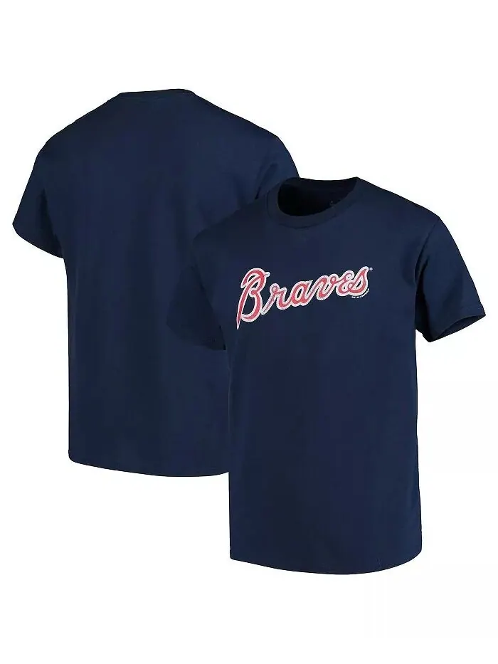 Футболка с логотипом Big Boys Atlanta Braves - Темно-синий Soft As A Grape — изображение 1 из 4