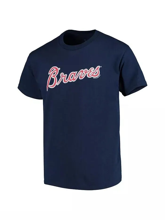 Футболка с логотипом Big Boys Atlanta Braves - Темно-синий Soft As A Grape — изображение 2 из 4