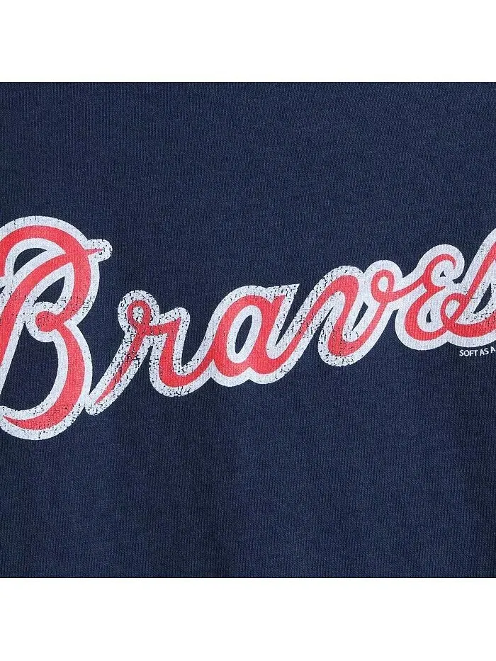 Футболка с логотипом Big Boys Atlanta Braves - Темно-синий Soft As A Grape — изображение 4 из 4