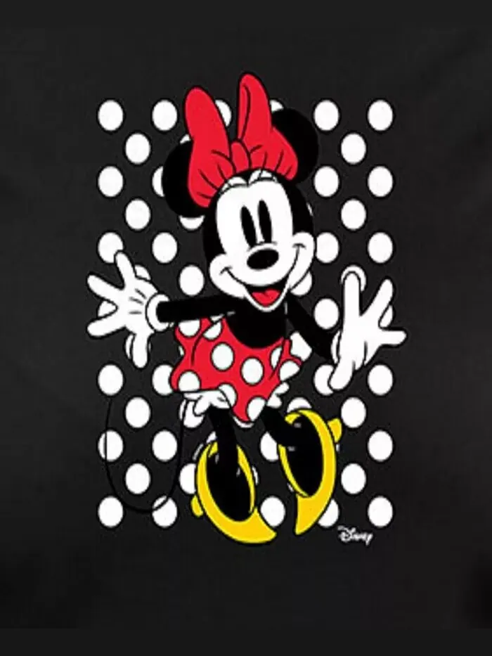 Футболка-пуловер с рисунком Минни Маус в горошек большого размера Disney Hybrid Apparel — изображение 3 из 3, черный