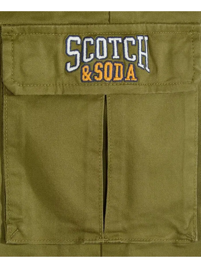 Брюки из эластичного хлопкового твила для больших мальчиков SCOTCH & SODA — изображение 11 из 14, черный