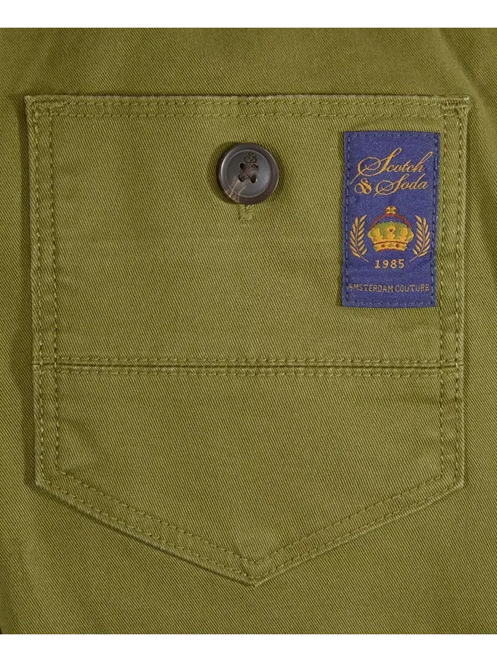 Брюки из эластичного хлопкового твила для мальчиков-подростков SCOTCH & SODA — изображение 5 из 7, зеленый