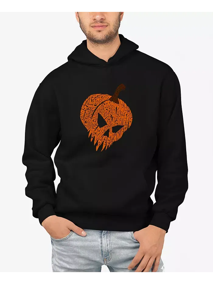Мужская худи с капюшоном Evil Pumpkin Word Art LA Pop Art — изображение 1 из 3, черный