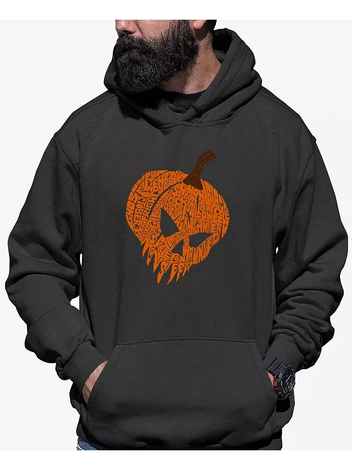 Мужская худи с капюшоном Evil Pumpkin Word Art LA Pop Art — изображение 1 из 2, темный серый