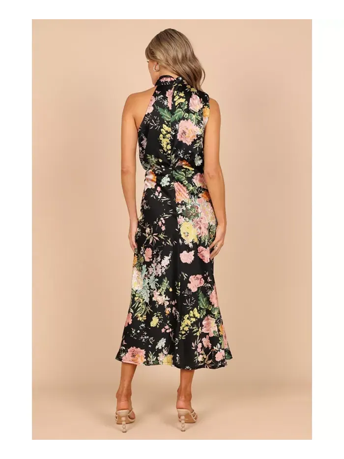 Женское платье макси с запахом Anabelle Halter Neck Petal and Pup — изображение 3 из 7, черный