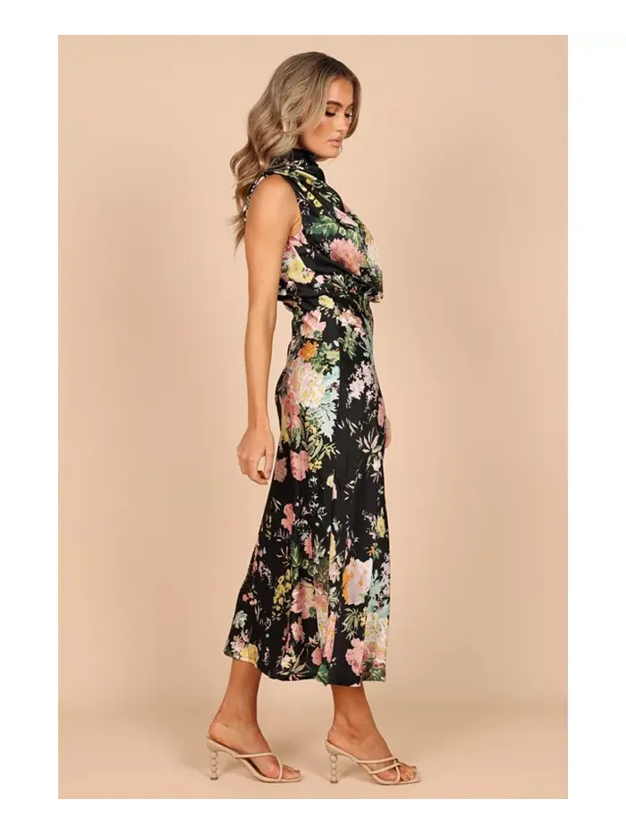 Женское платье макси с запахом Anabelle Halter Neck Petal and Pup — изображение 4 из 7, черный