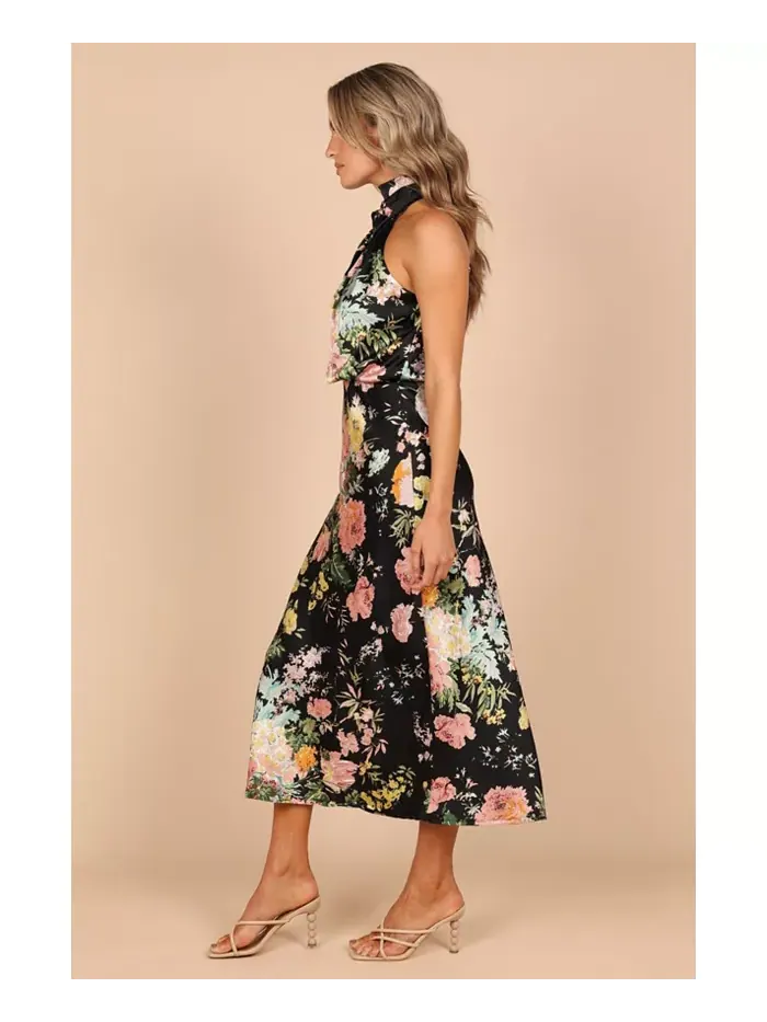 Женское платье макси с запахом Anabelle Halter Neck Petal and Pup — изображение 6 из 7, черный