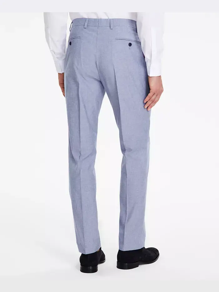 Мужские брюки Modern-Fit TH Flex Stretch Chambray для костюма Tommy Hilfiger — изображение 3 из 7, синий