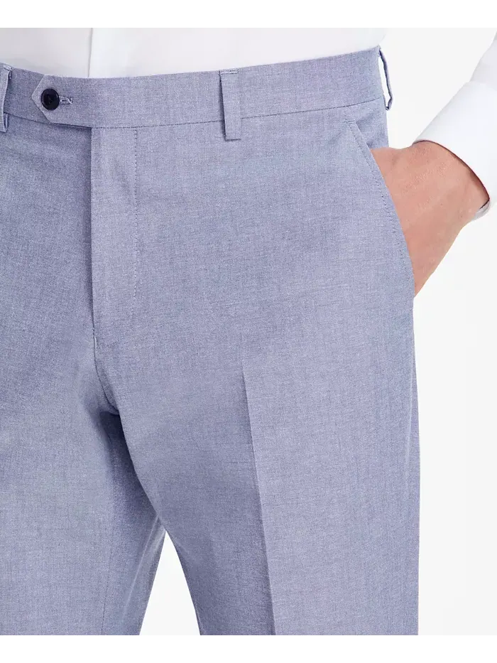 Мужские брюки Modern-Fit TH Flex Stretch Chambray для костюма Tommy Hilfiger — изображение 4 из 7, синий