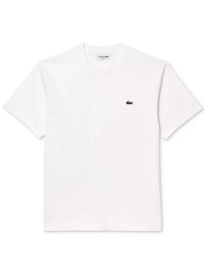 Футболка Lacoste, мужская, классический крой, с круглым вырезом — изображение 2 из 5, белый