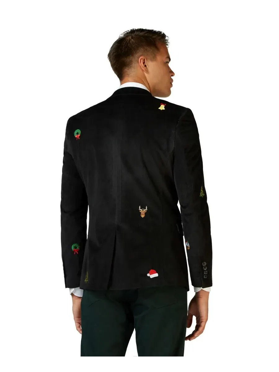 Мужской пиджак Deluxe Icons для рождественских вечеринок OppoSuits — изображение 2 из 7, черный