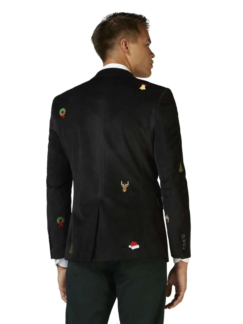 Мужской пиджак Deluxe Icons для рождественских вечеринок OppoSuits — изображение 3 из 7, черный