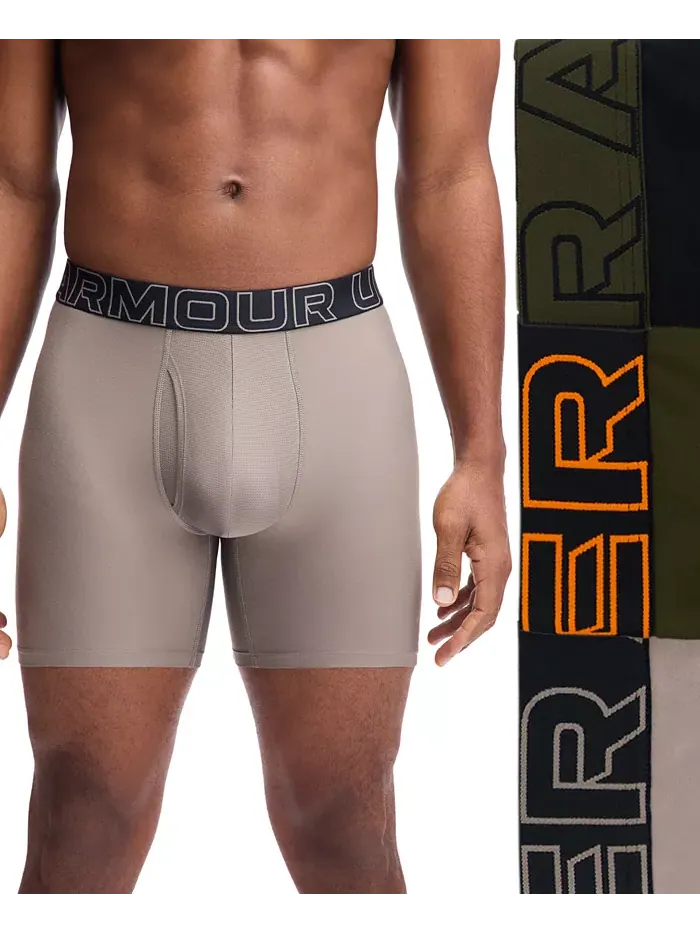Мужские боксеры Performance Tech 6" 3 шт Under Armour — изображение 2 из 4, бежевый/бежевый