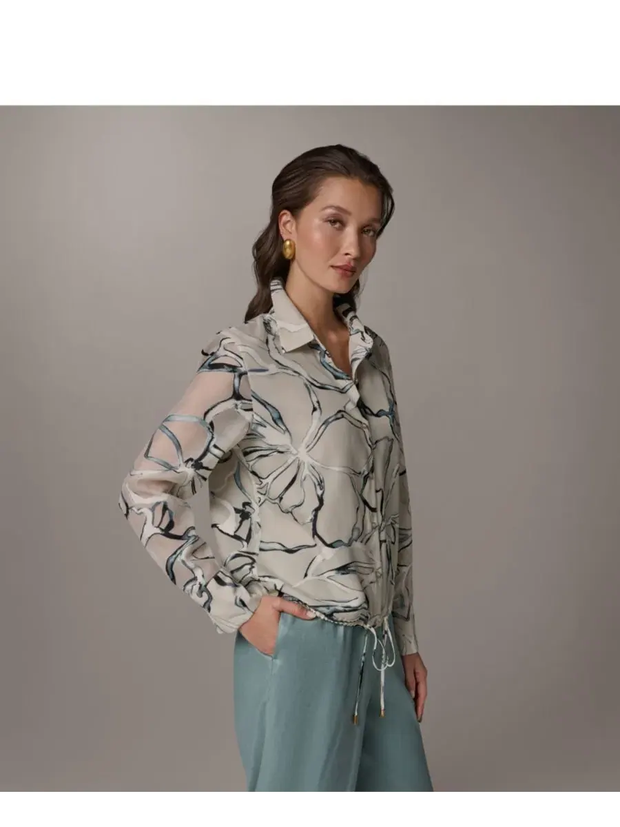 Женская рубашка с длинными рукавами и принтом Donna Karan New York — изображение 3 из 7, мульти