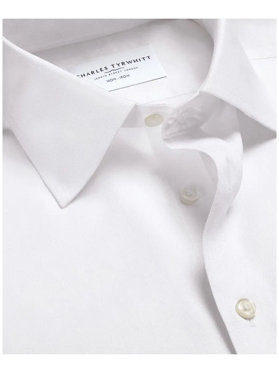 Мужская рубашка приталенного кроя с широким воротником Charles Tyrwhitt — изображение 4 из 4, белый