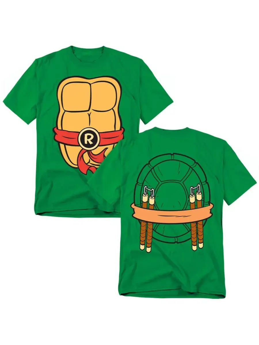 Футболка с принтом Michelangelo Shell Front Teenage Mutant Ninja Turtles — изображение 1 из 3, зеленый