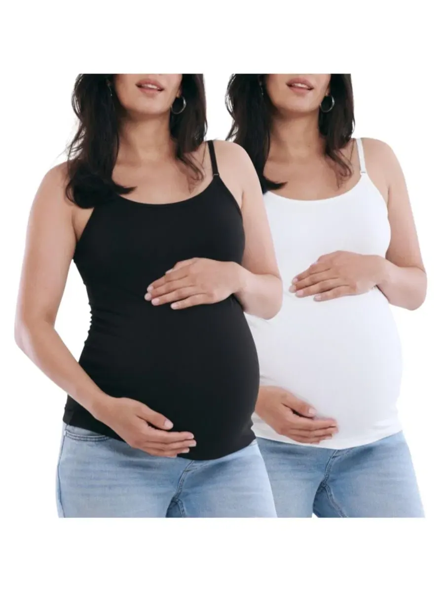 Топ для кормления с клипсой, 2 шт Motherhood Maternity — изображение 1 из 3, черный белый