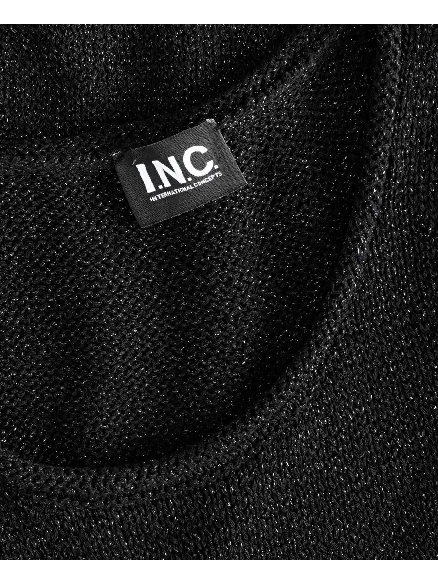 Женский топ-свитер с металлическим блеском, без рукавов I.N.C. International Concepts — изображение 6 из 6, глубокий черный
