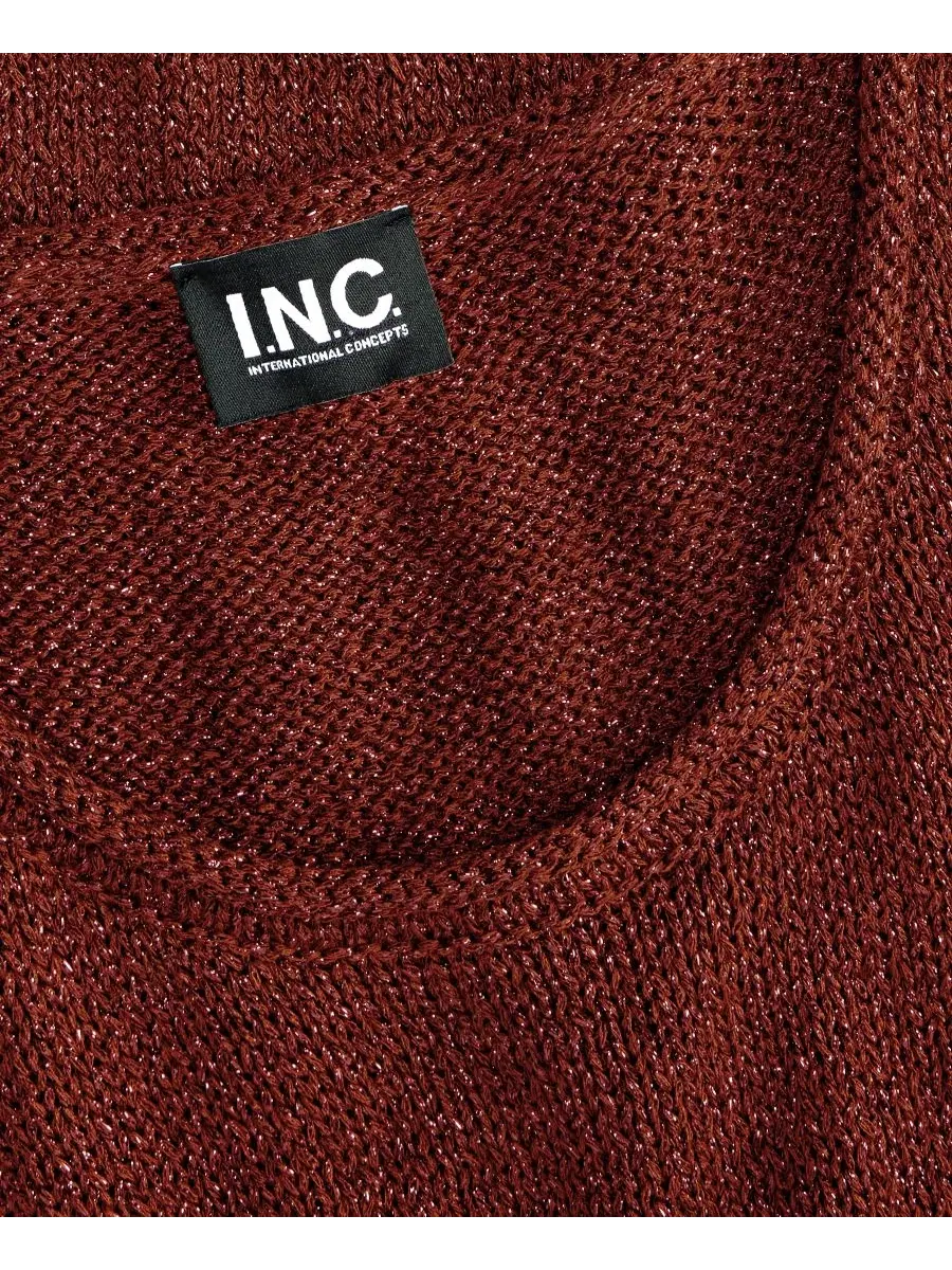 Женский топ-свитер с металлическим блеском, без рукавов I.N.C. International Concepts, Copper Rust — изображение 4 из 4