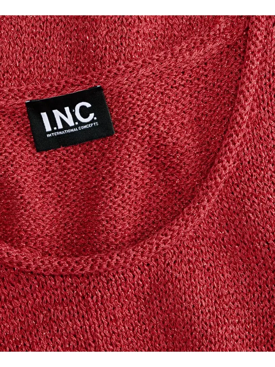 Свитер-топ с металлическим эффектом I.N.C. International Concepts — изображение 4 из 4, оранжевый