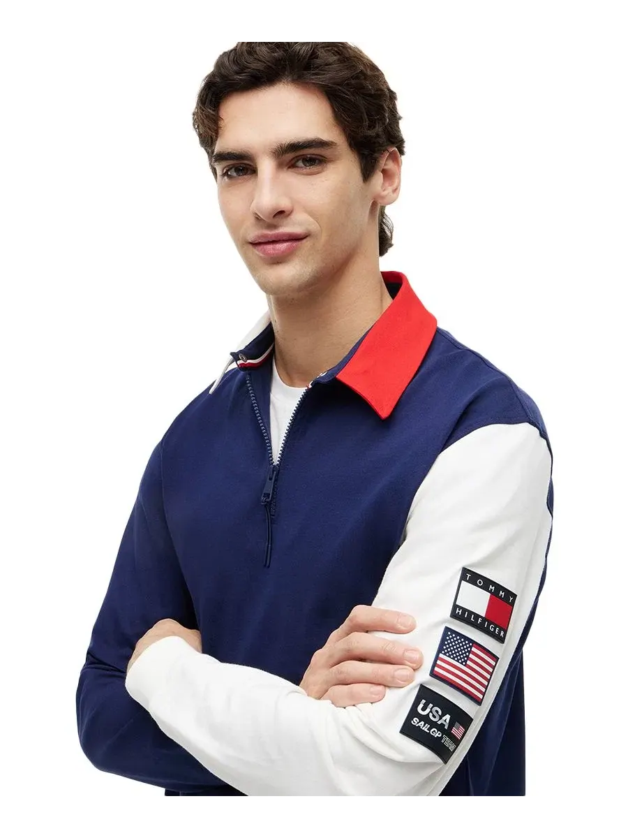 Рубашка-регби с воротником и цветовой блокировкой U.S. SailGP Tommy Hilfiger — изображение 3 из 4, темно-синий