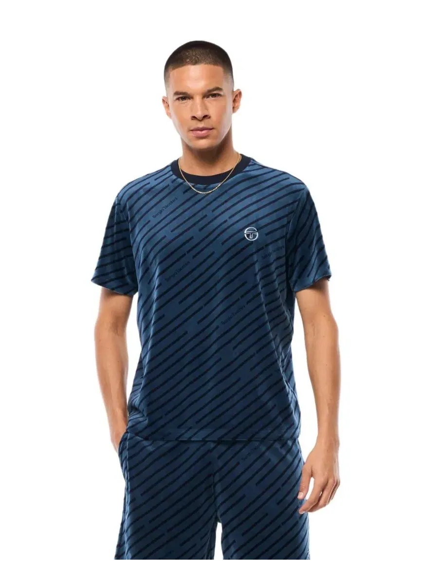 Футболка из велюра с монограммой ST Sergio Tacchini, Key Largo — изображение 1 из 4