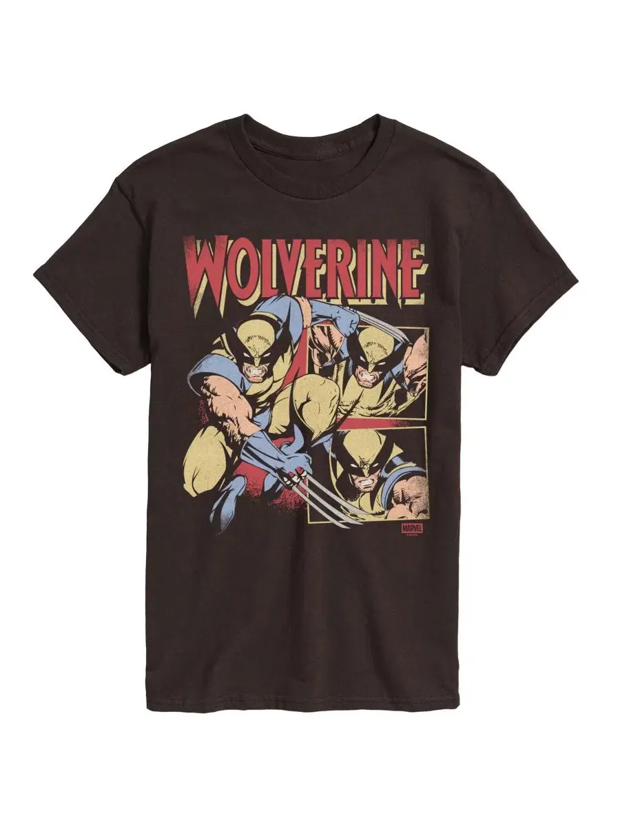 Мужская винтажная футболка с коротким рукавом и графическим принтом Marvel Wolverine AIRWAVES — изображение 1 из 3