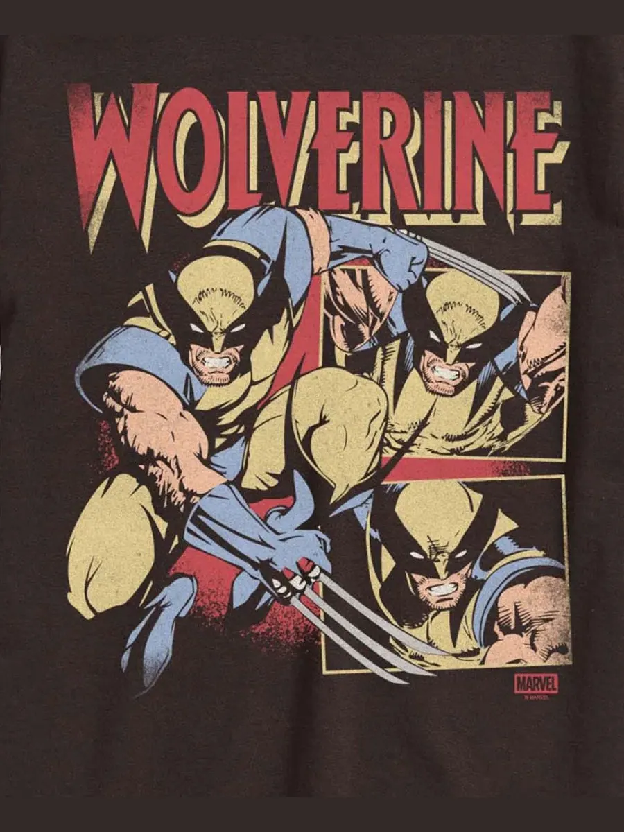 Мужская винтажная футболка с коротким рукавом и графическим принтом Marvel Wolverine AIRWAVES — изображение 3 из 3