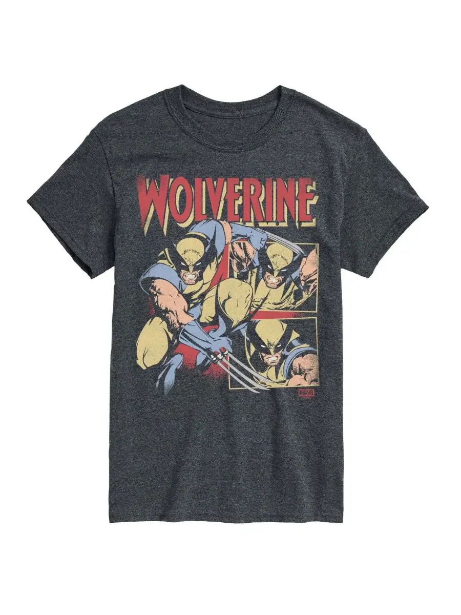 Мужская винтажная футболка с коротким рукавом и графическим принтом Marvel Wolverine AIRWAVES — изображение 1 из 3
