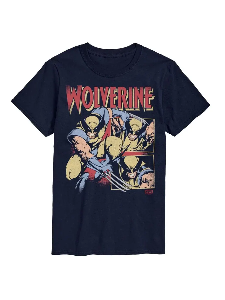 Мужская винтажная футболка с коротким рукавом и графическим принтом Marvel Wolverine AIRWAVES — изображение 1 из 3