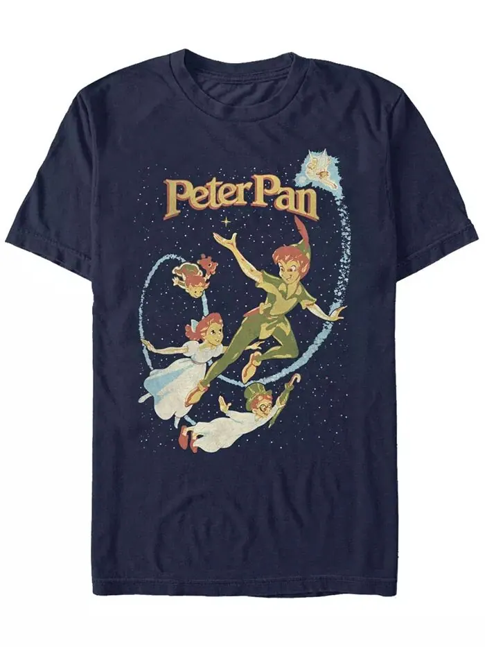 Мужская футболка Disney Peter Pan Darling Flight Vintage с коротким рукавом Fifth Sun — изображение 1 из 1, темно-синий