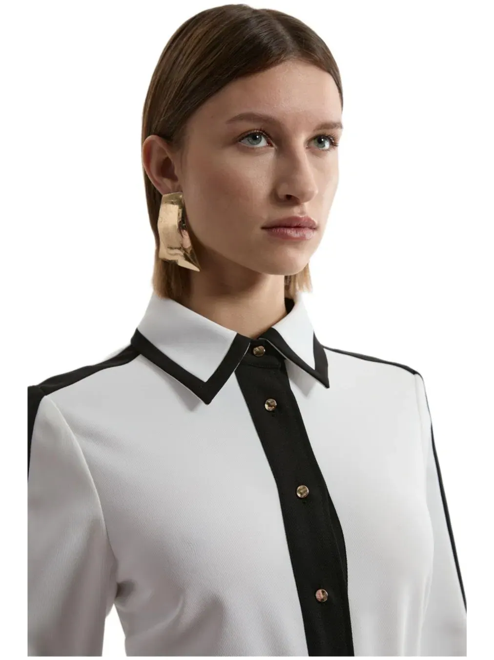 Женское платье-рубашка миди с поясом Karen Millen — изображение 3 из 8, белый