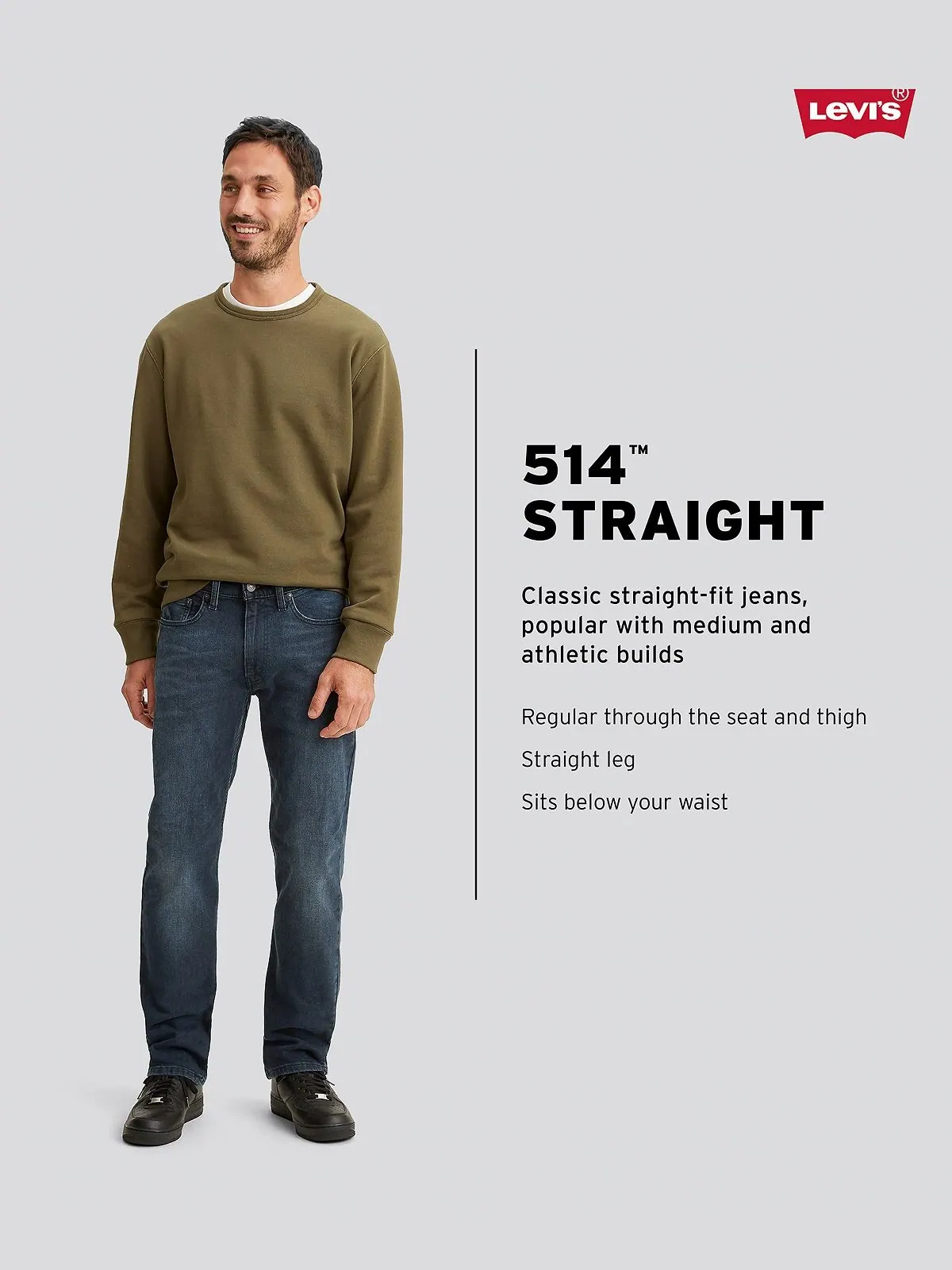 Мужские джинсы прямого кроя 514 Eco Performance Levi's — изображение 4 из 4