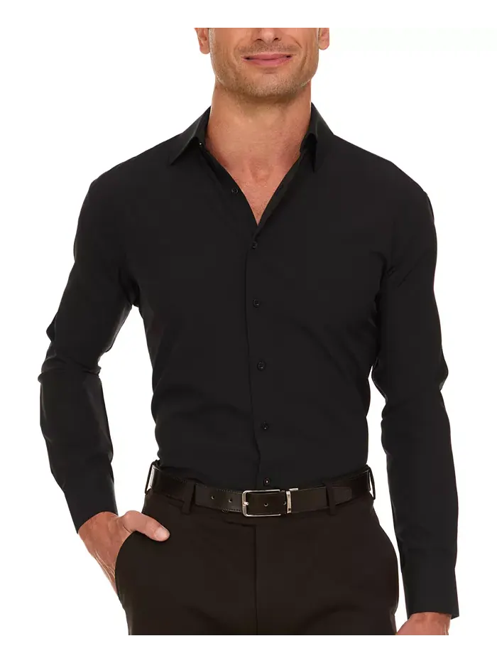 Мужская классическая рубашка Slim Fit Supershirt Nautica — изображение 1 из 1, черный