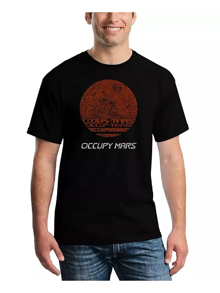 Мужская футболка с надписью Occupy Mars LA Pop Art — изображение 1 из 2, черный