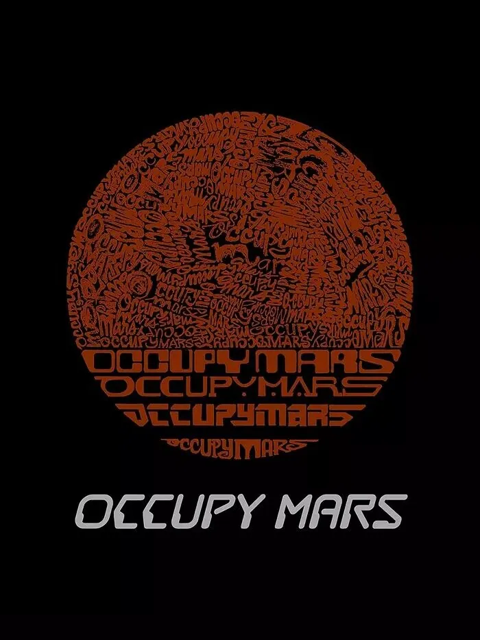 Мужская футболка с надписью Occupy Mars LA Pop Art — изображение 2 из 2, черный