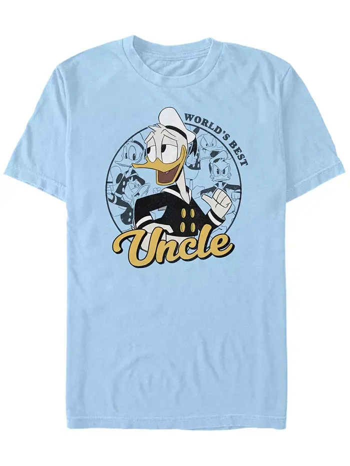 Мужская футболка с коротким рукавом Duck Tales Donald Duck Uncle Fifth Sun — изображение 1 из 1, светлый синий