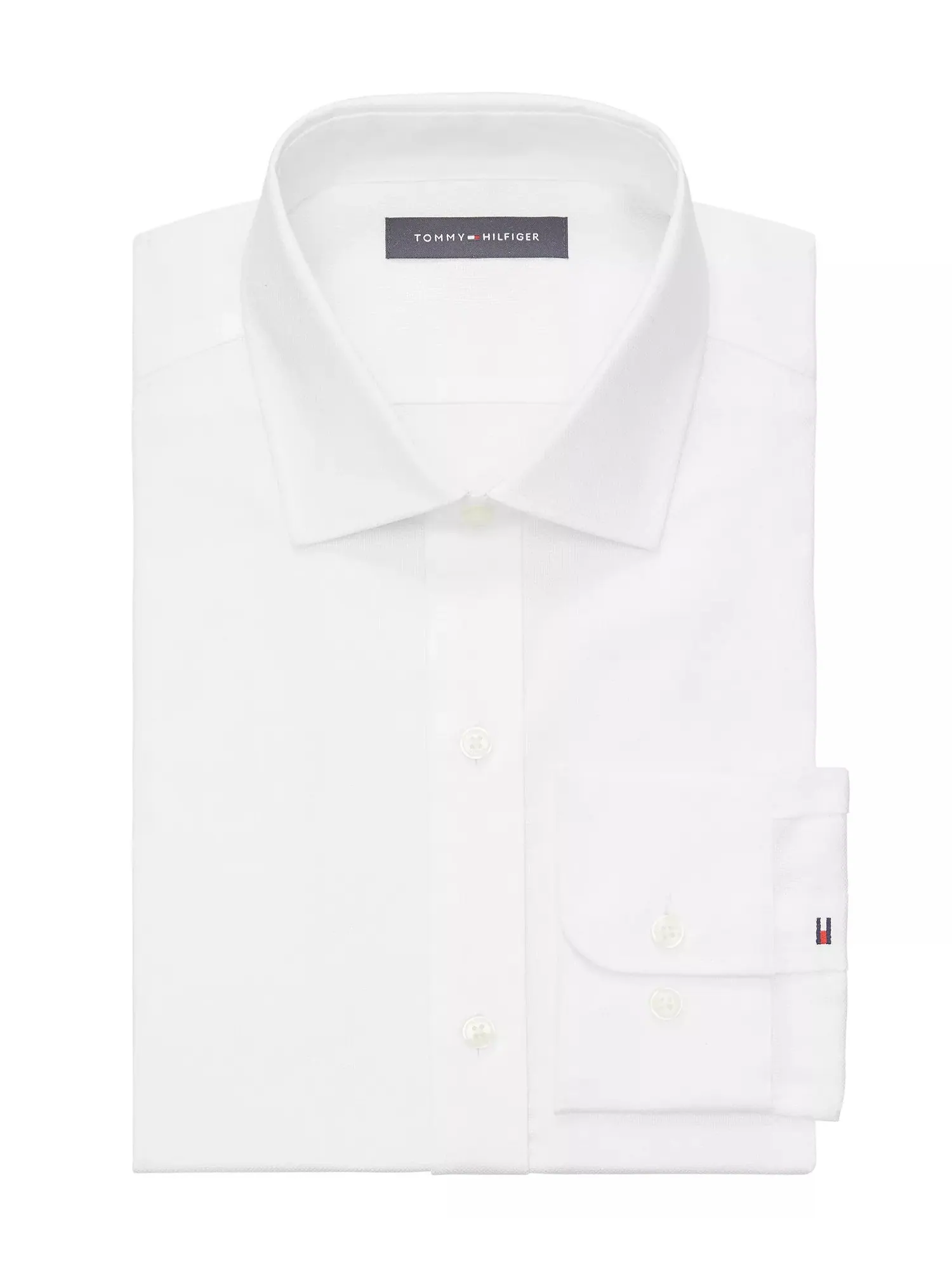 Рубашка Tommy Hilfiger Regular Fit TH Flex Essentials Wrinkle Free Stretch — изображение 3 из 3, белый