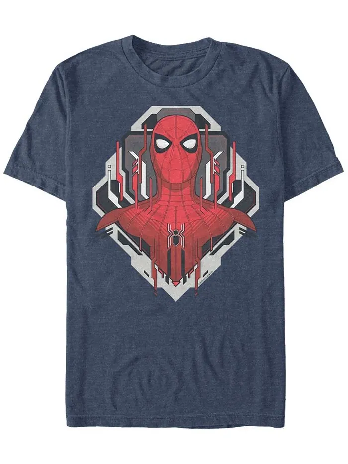 Мужская футболка с коротким рукавом и логотипом Marvel Spider-Man Morphed Spidey Tech Badge Fifth — изображение 1 из 1